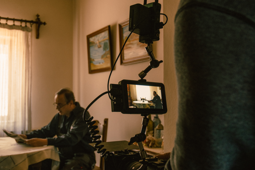 Backstage filming still