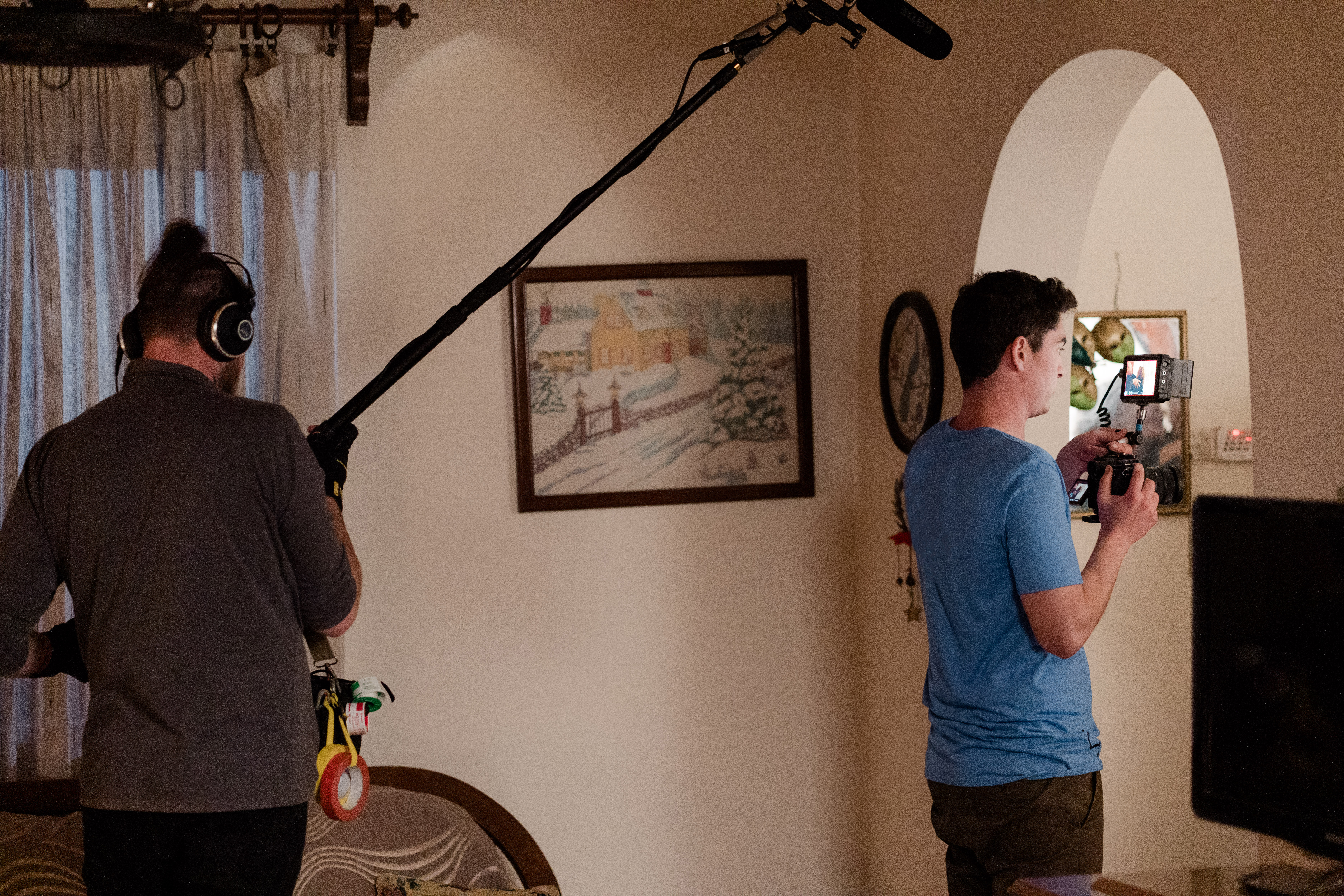 Film production backstage frame
